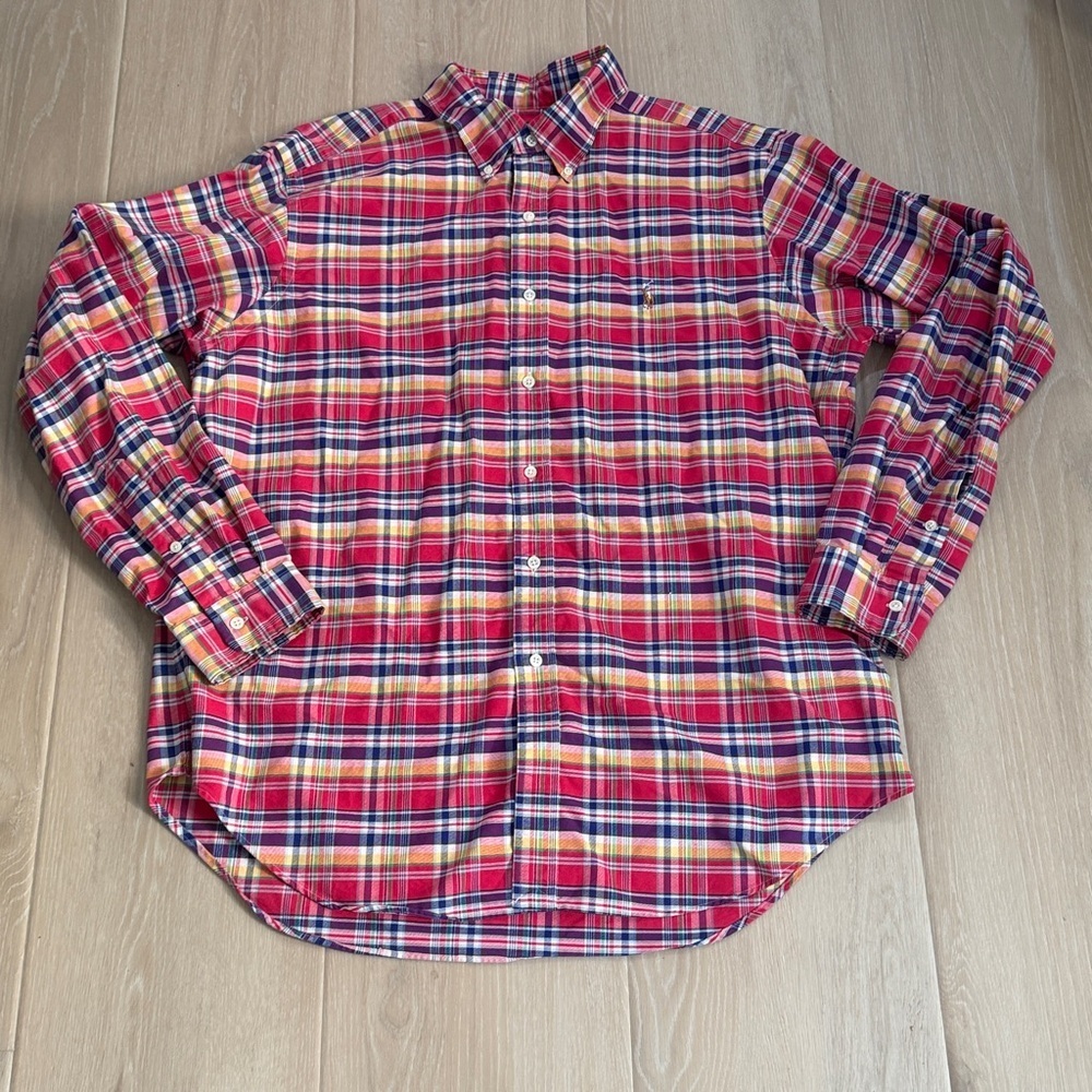 Ralph Lauren Pink Plaid Button-Down Shirt size XL
